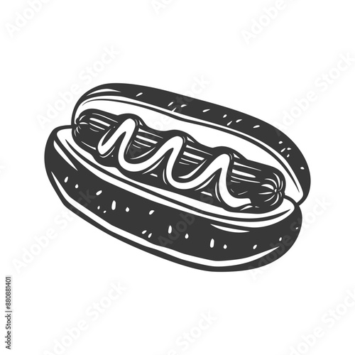 hotdog minimalist logo or symbol black color only