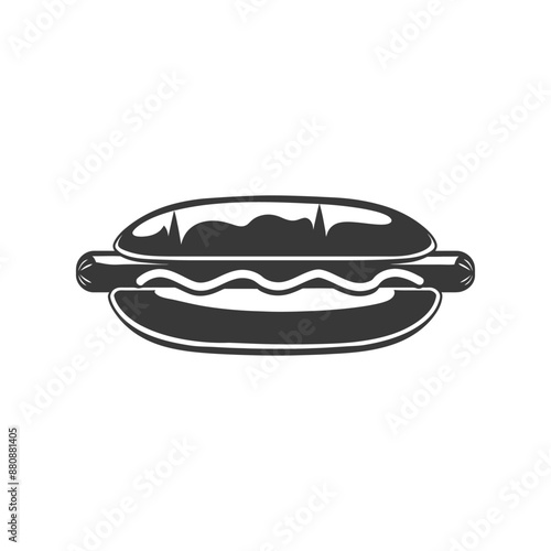 hotdog minimalist logo or symbol black color only