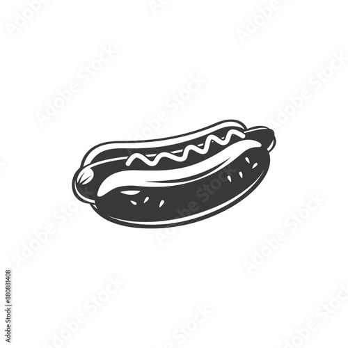 hotdog minimalist logo or symbol black color only