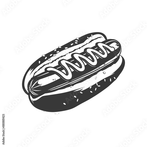 hotdog minimalist logo or symbol black color only