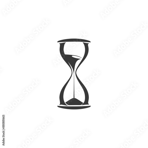 hourglass minimalist logo or symbol black color only