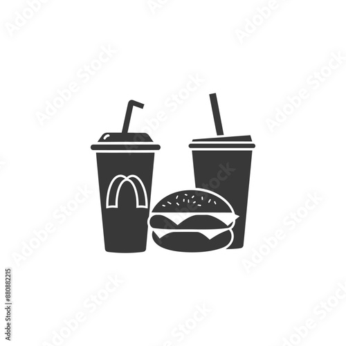 junk food minimalist logo or symbol black color only