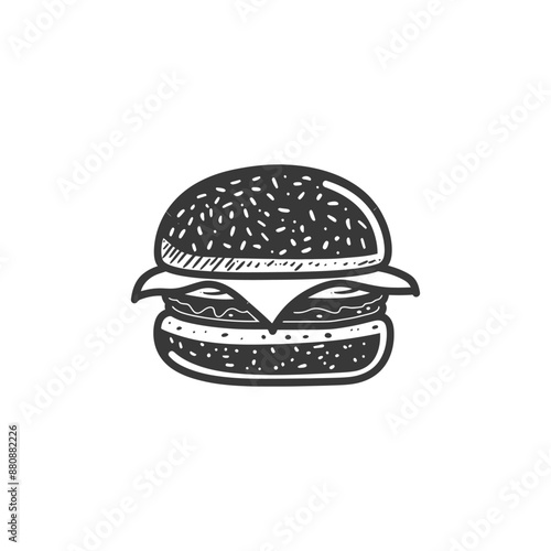 junk food minimalist logo or symbol black color only