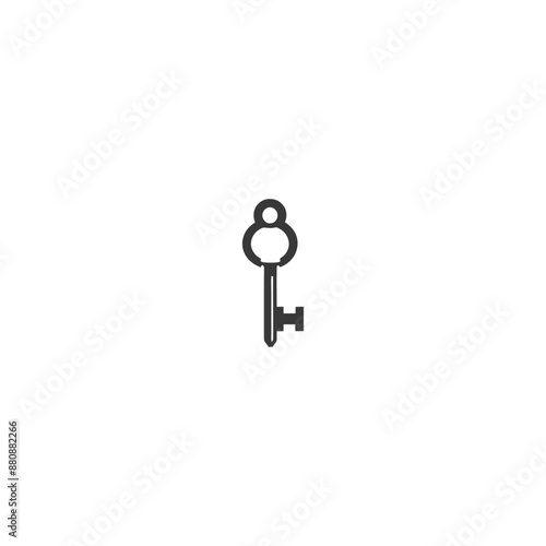 key minimalist logo or symbol black color only