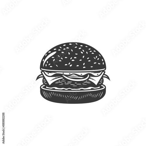 junk food minimalist logo or symbol black color only