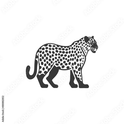 leopard animal minimalist logo or symbol black color only