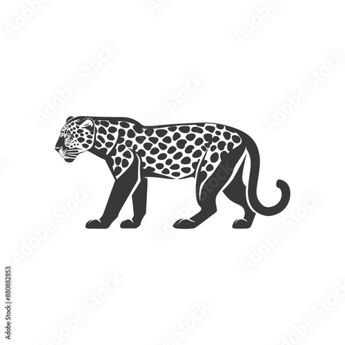 leopard animal minimalist logo or symbol black color only