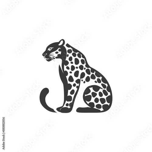 leopard animal minimalist logo or symbol black color only