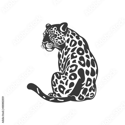 leopard animal minimalist logo or symbol black color only