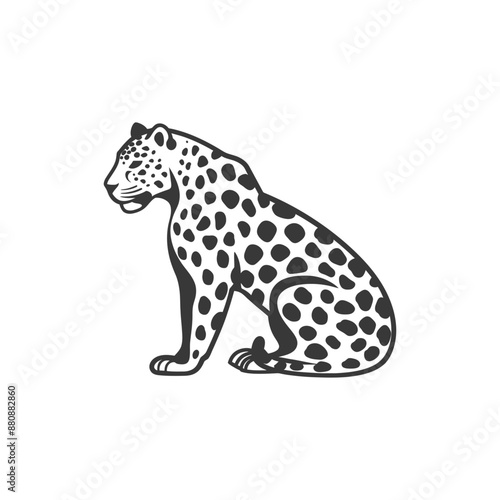 leopard animal minimalist logo or symbol black color only