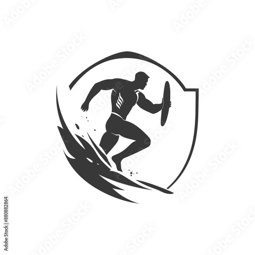 lifeguard minimalist logo or symbol black color only