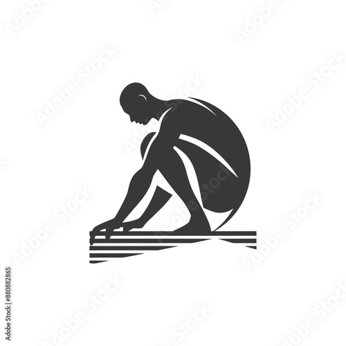 lifeguard minimalist logo or symbol black color only