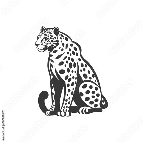 leopard animal minimalist logo or symbol black color only