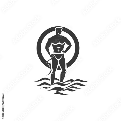 lifeguard minimalist logo or symbol black color only