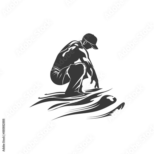 lifeguard minimalist logo or symbol black color only