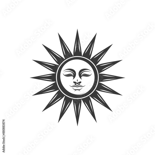 logo of sun minimalist logo or symbol black color only