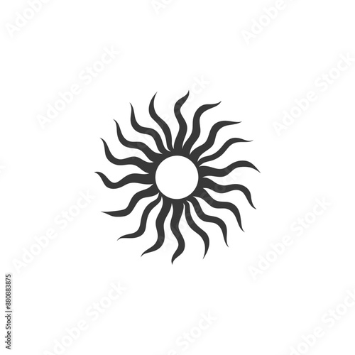 logo of sun minimalist logo or symbol black color only