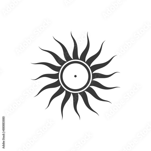 logo of sun minimalist logo or symbol black color only