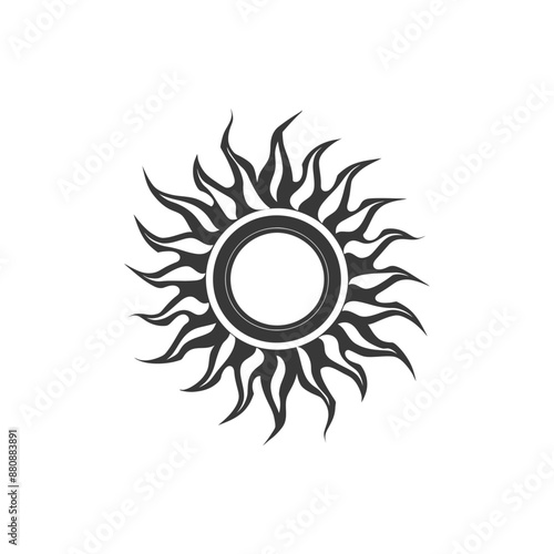 logo of sun minimalist logo or symbol black color only