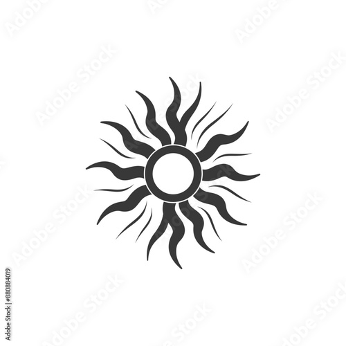 logo of sun minimalist logo or symbol black color only