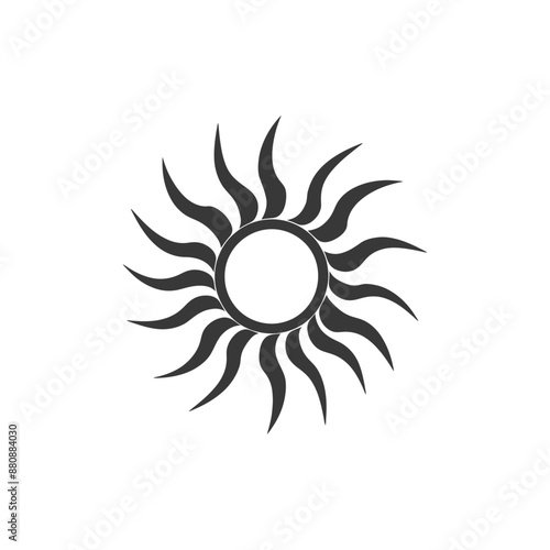 logo of sun minimalist logo or symbol black color only
