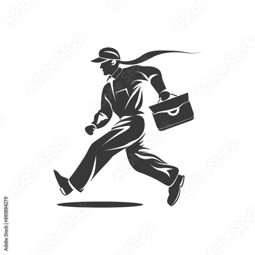 mailman minimalist logo or symbol black color only