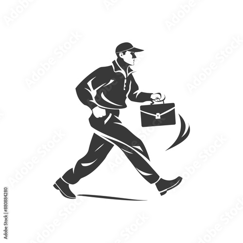mailman minimalist logo or symbol black color only