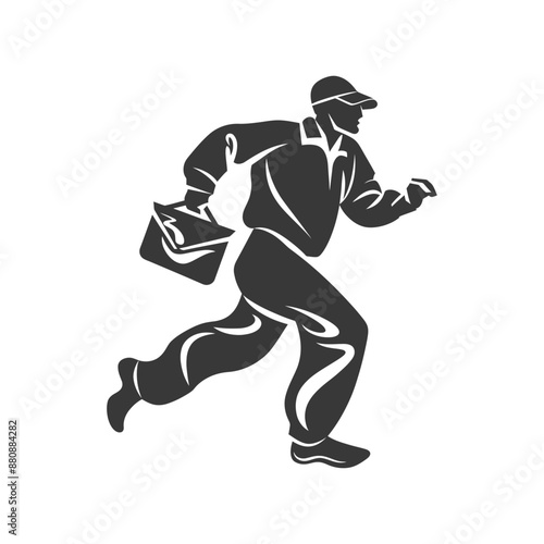 mailman minimalist logo or symbol black color only
