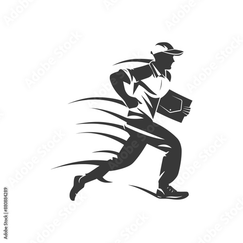 mailman minimalist logo or symbol black color only
