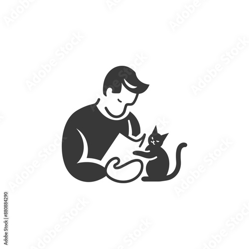 man activities minimalist logo or symbol black color only