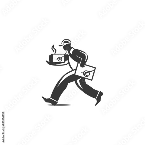 mailman minimalist logo or symbol black color only