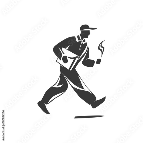 mailman minimalist logo or symbol black color only