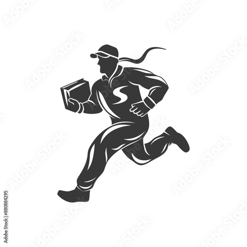 mailman minimalist logo or symbol black color only