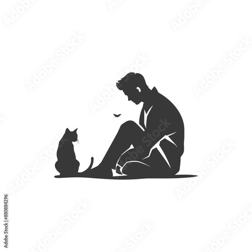 man activities minimalist logo or symbol black color only
