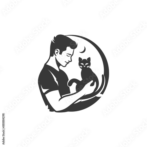man activities minimalist logo or symbol black color only