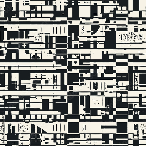 Monochrome Abstract Graphic Textured Pattern