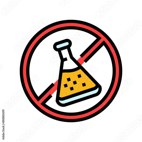 no preservatives product label warning color icon vector. no preservatives product label warning sign. isolated symbol illustration