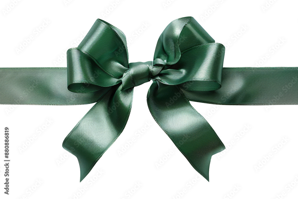 Green ribbon gift mock up isolated on transparent background. Green ribbon gift mock up isolated on transparent background.