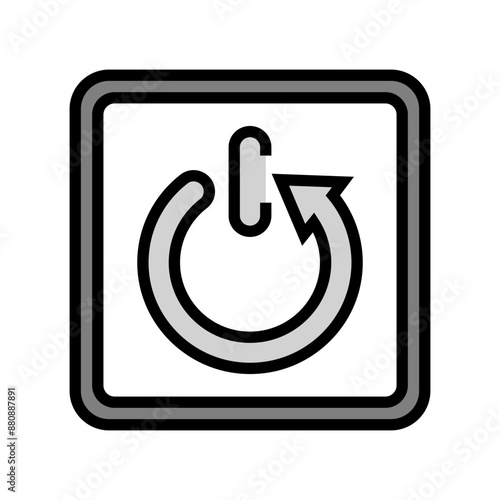 automatic shut down product label caution color icon vector. automatic shut down product label caution sign. isolated symbol illustration