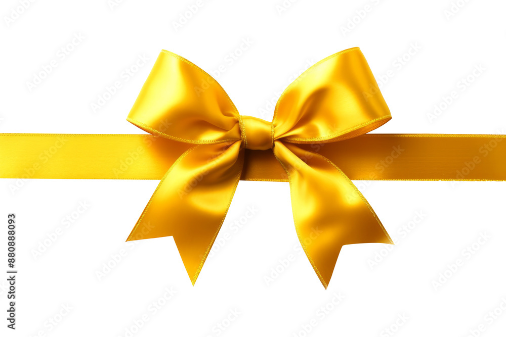Yellow ribbon gift mock up isolated on transparent background. Yellow ribbon gift mock up isolated on transparent background.