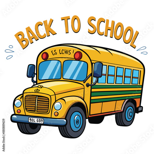 back to school design with happy cartoon school bus
