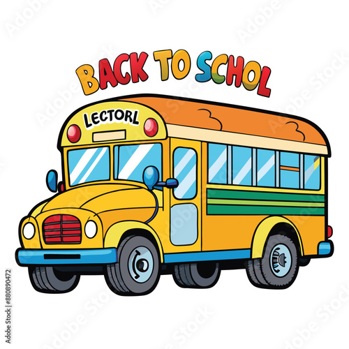 back to school design with happy cartoon school bus