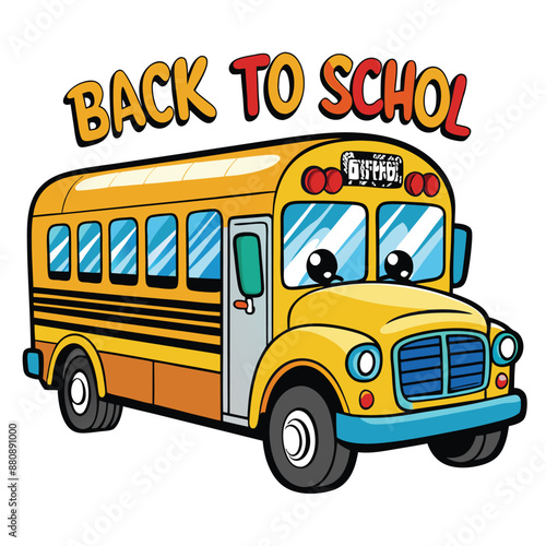 back to school design with happy cartoon school bus