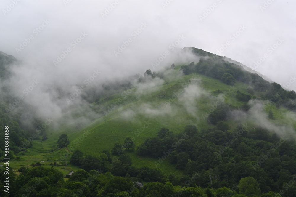 Morning fog in the mountains of Pyrenees, Spain. Morning fog in the mountains of Pyrenees, Spain.
