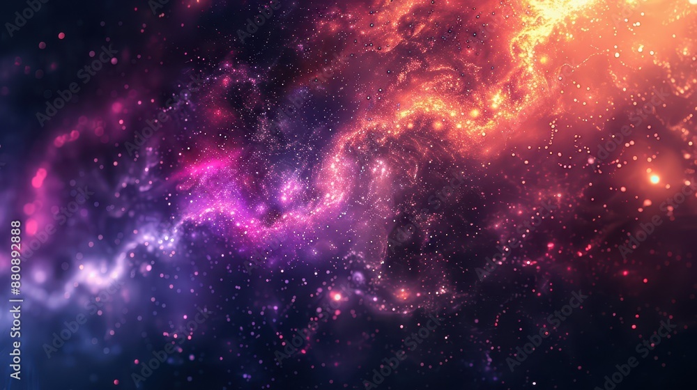 Detailed close-up of an elongated space vista, with a rich, starry background Detailed close-up of an elongated space vista, with a rich, starry background