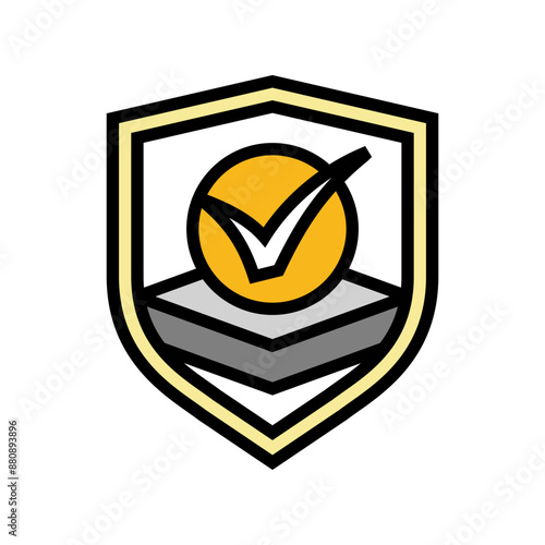 protective cover product label caution color icon vector. protective cover product label caution sign. isolated symbol illustration