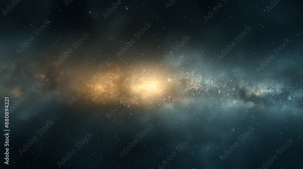 Obraz premium Stunning cosmic view of a galaxy illuminated with stars and nebulae, showcasing the vast and mysterious beauty of the universe.