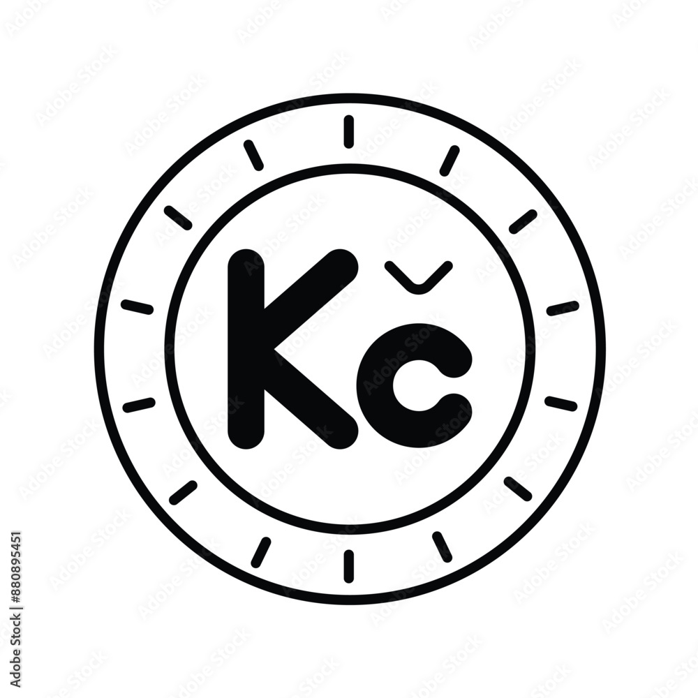 koruna glyph icon with white background vector stock illustration koruna glyph icon with white background vector stock illustration