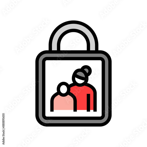 parental control product label caution color icon vector. parental control product label caution sign. isolated symbol illustration