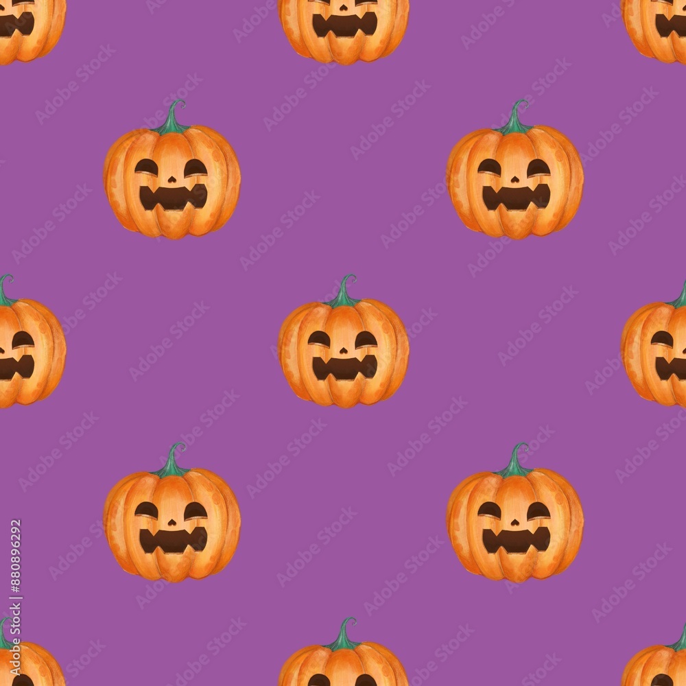 Seamless pattern cute pumpkins, kids print, paper,Halloween Seamless pattern cute pumpkins, kids print, paper,Halloween